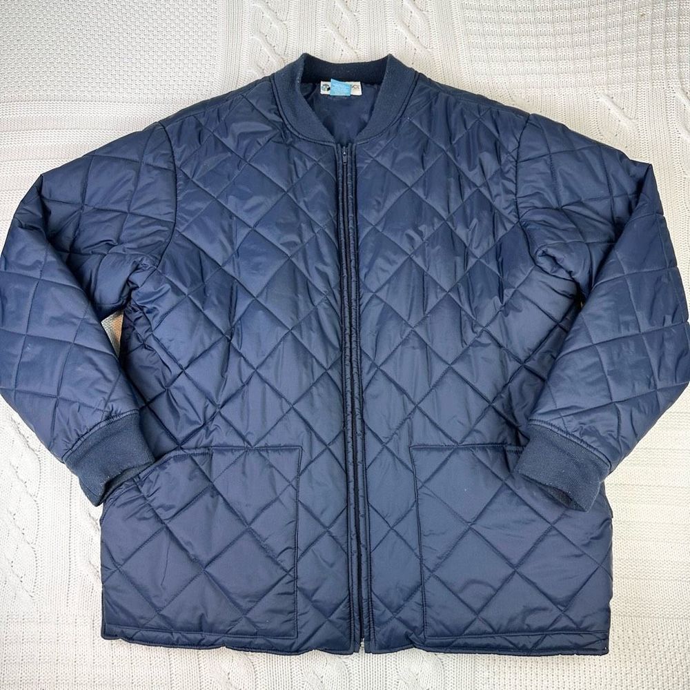 Vintage Phys.SCi. Men's Navy Quilted Nylon Bomber Jacket size L